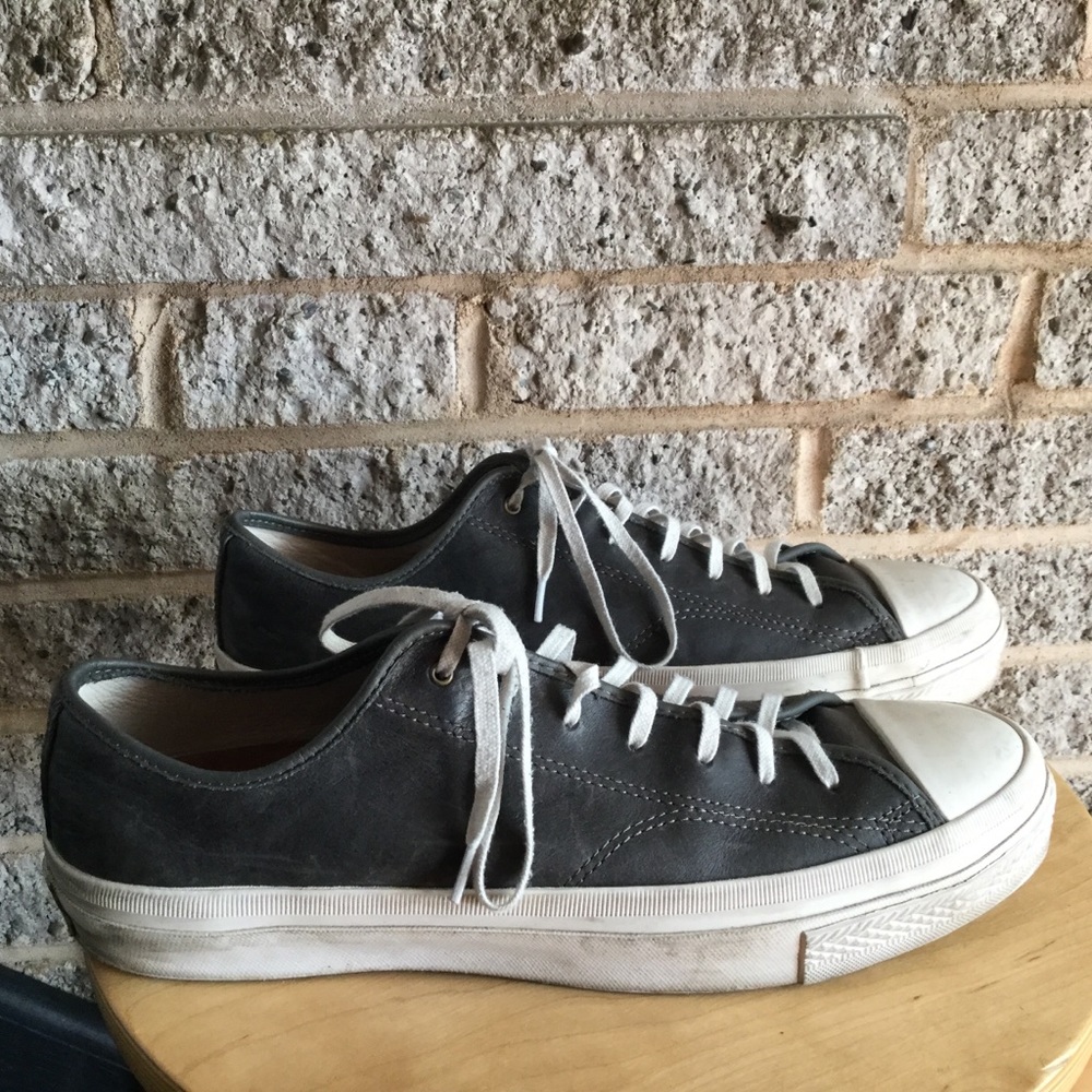 Converse charcoal leather Chuck Taylors, men’s 11